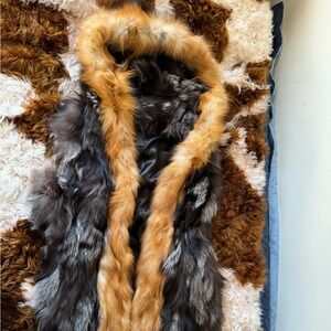 Silver fox fur vest